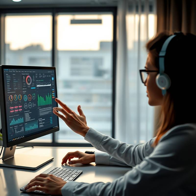 Screenshot of a person working on a computer with AI interface elements.