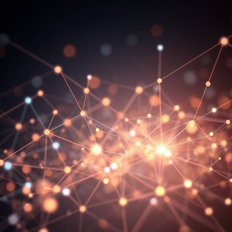 Visualization of interconnected data points forming a network, representing data science concepts.